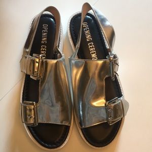 Opening ceremony metallic cut out sandal